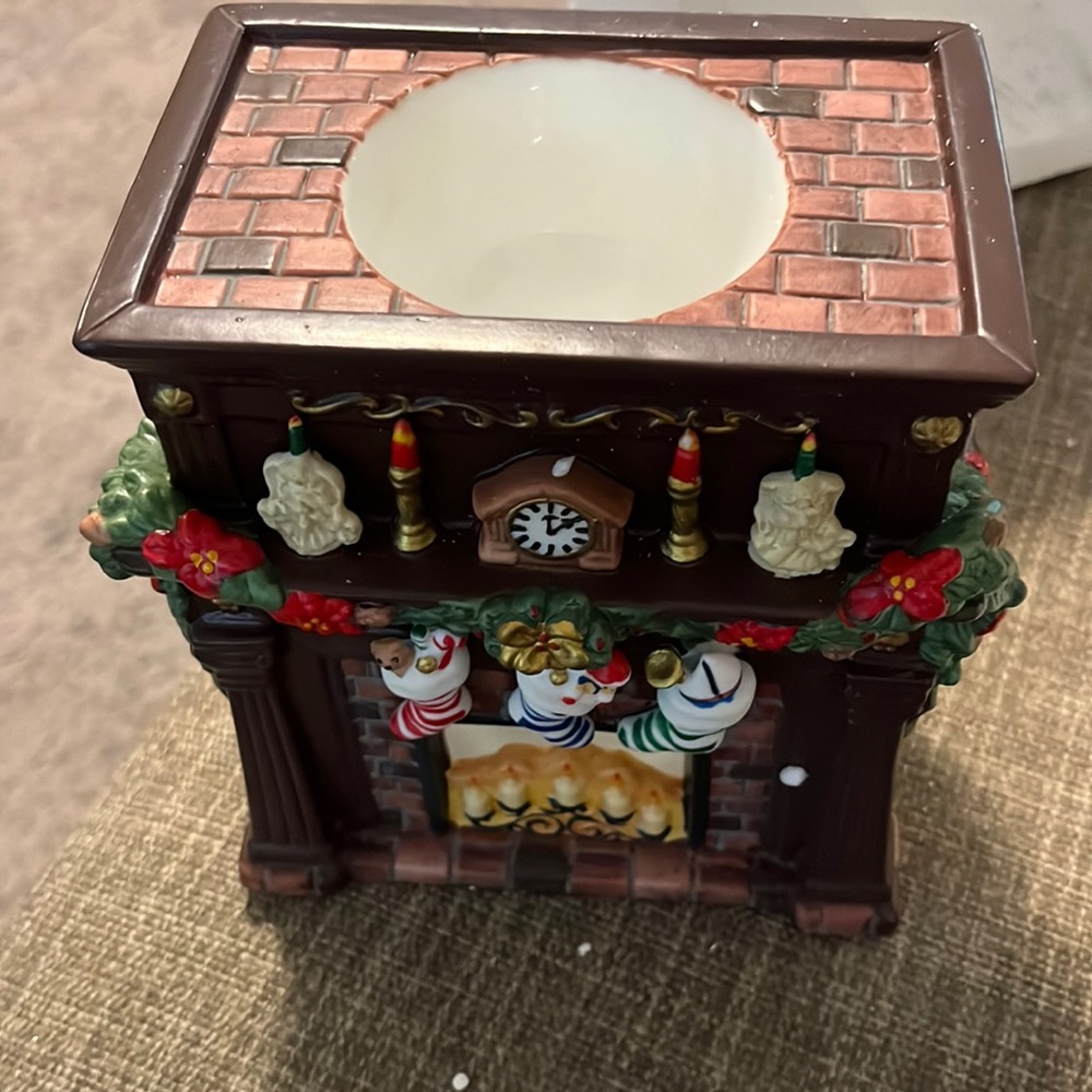 Partylite Hearthside Aroma Wax Melts Warmer Christmas Mantle Fireplace Stockings